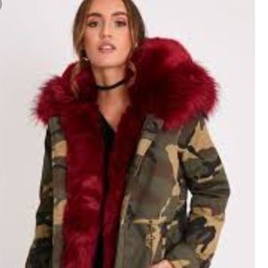 Camo fur coat, Misspap